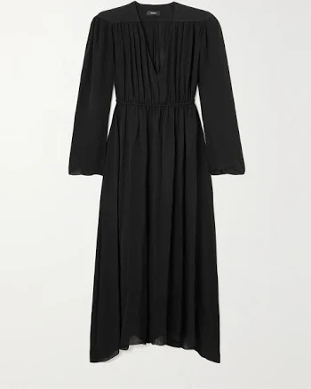 WARDROBE.NYC Women's Gathered Silk-Voile Maxi Dress