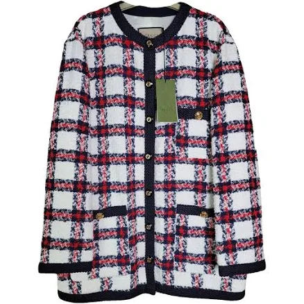Gucci Women's Checked Tweed Wool Jacket