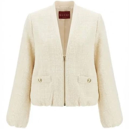 Gucci Women's Check Tweed Jacket - Natural - Casual jackets