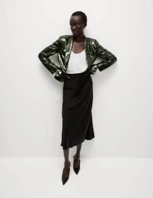 M&S Embellished Relaxed Single Breasted Blazer
