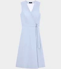 Theory Women's Sleeveless Linen Blend Wrap Dress