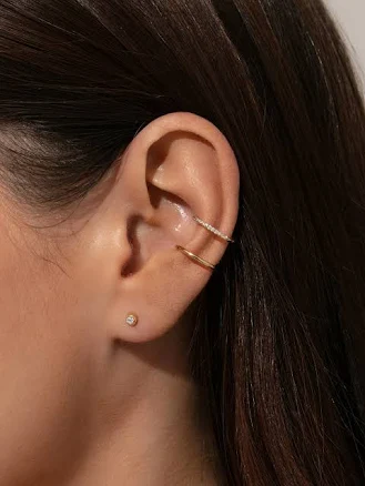 Uncommon James Simple Shine Double Cuff Earrings