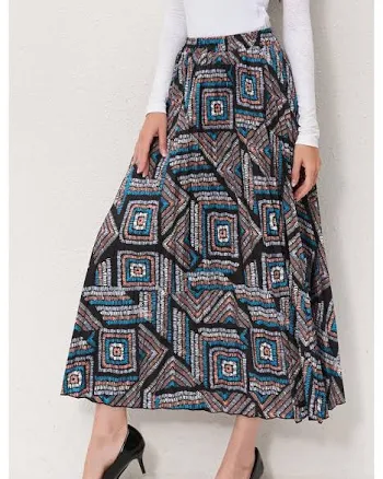 Geo Mosaic A-Line Skirt