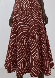 A-line skirt with geometric print