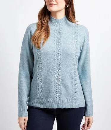 Wallis Women's Lace Detail Crew Neck Jumper