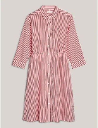 Tommy Hilfiger Women's Belted Stripe Midi Shirtdress