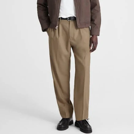 Madewell Men's Double Pleated Wool Blend Twill Pants