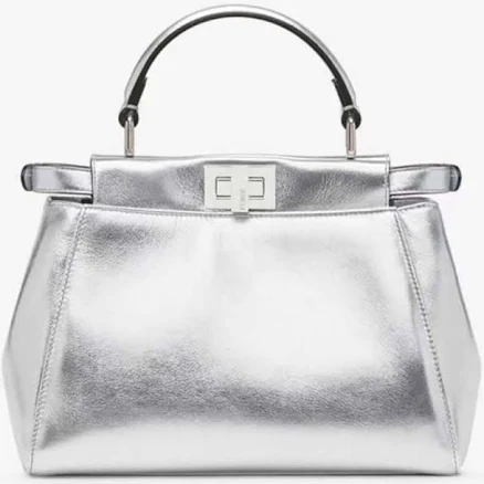 Fendi Peekaboo Iconic Mini Woman, Silver One Size