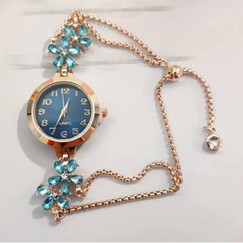 Crystal Flower Bracelet WatchCrystal Flower Bracelet Watch