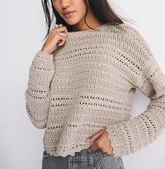 Abercrombie & Fitch Women's Textural Open-Stitch Crew SweaterAbercrombie & Fitch Women's Textural Open-Stitch Crew Sweater