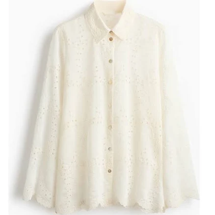 H&M Ladies Eyelet-Embroidered Shirt