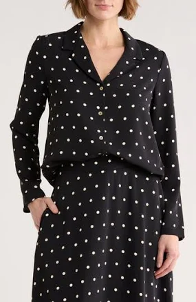 MELLODAY Women's Long Sleeve Drawstring Hem Button-Up Shirt