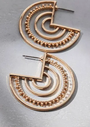 Urban Outfitters Women's Saturn Statement Metal Hoop Earrings