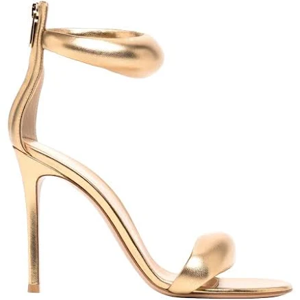 Gianvito Rossi Bijoux 100mm Leather Women Sandals - Gold