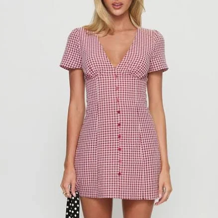 Princess Polly Loveliness Check Skirted Romper
