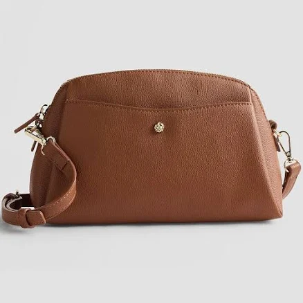 LC Lauren Conrad Madeline Zip Crossbody Bag, Saddle