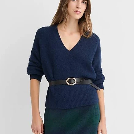 Loft Women's Ribtrim Relaxed V-Neck Sweater