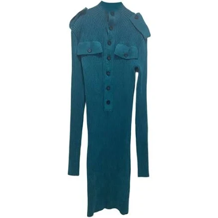 Bottega Veneta Women's Ribbed Velvet Midi Dress