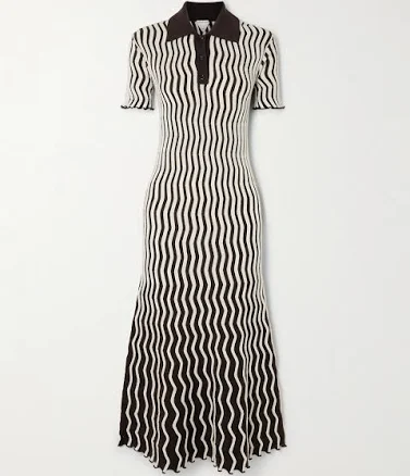 Bottega Veneta Striped Ribbed Wool Midi Dress - Women Dresses - XXL