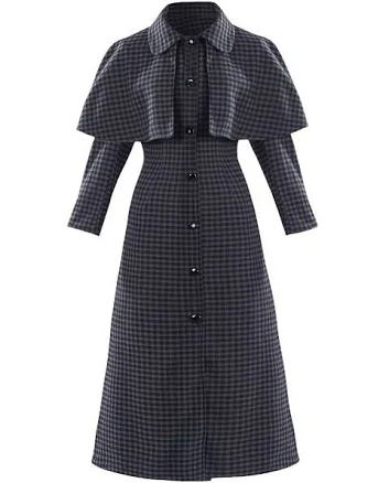 Women's Houndstooth Capelet Coat