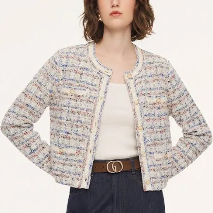 Wool Blend Jacquard Cardigan