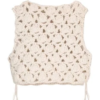 Balmain Cotton Knit Crochet Top