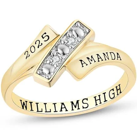 Zales Diamond Bypass Class Ring (3 Lines)