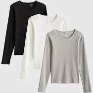 Organic Cotton Micro-Rib Long Sleeve Tee 3 Pack Bundle