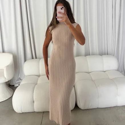 Julia Rib-Knit Maxi Dress