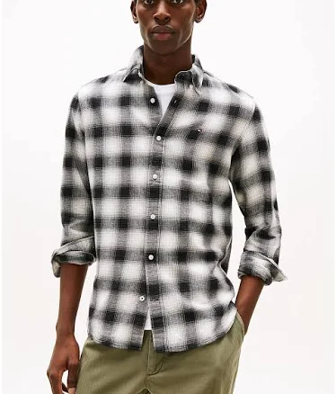 Tommy Hilfiger Men's Regular Fit Shadow Check Brushed Shirt
