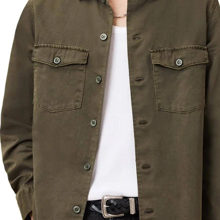 Allsaints Spotter Slim Fit Men Overshirt - Cargo Green