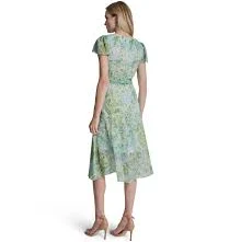 Floral Flutter Sleeve Wrap Dress