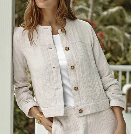 J.Jill Women's Cotton-Gauze Jacket