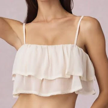 Oh Polly Ruffled Cropped Camisole Top