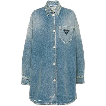 Prada Women's Oversized Cotton Denim Shirt