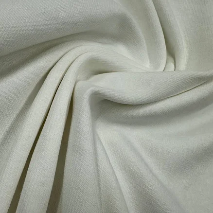 Off White Organic Cotton Rib Knit - 260 GSM 1/2 yard cut