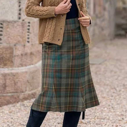 House of Bruar Ladies Tartan Midi Fluted Skirt
