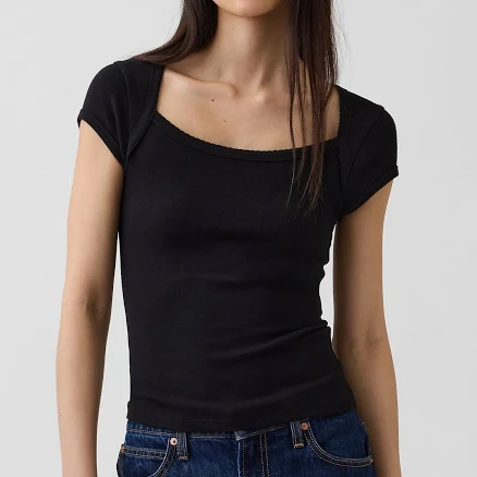 Gap Women's Modern Square-Neck Crop T-Shirt