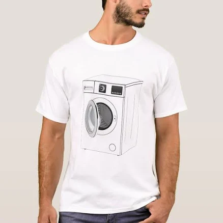 Men's Sketch of washing Machine T-Shirt