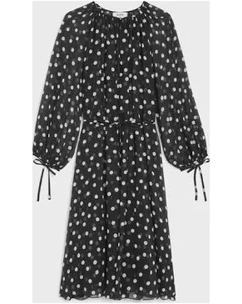 CELINE Women's Folk Silk Georgette Dress