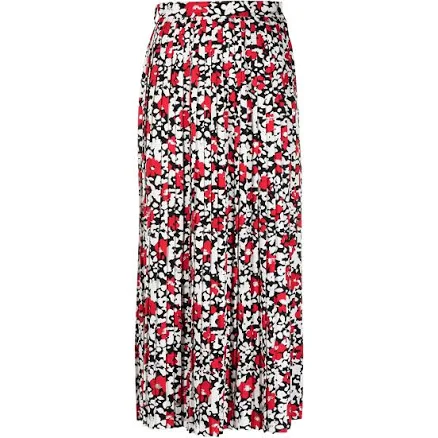 Celine Women's Floral-Print Pleated Midi Skirt