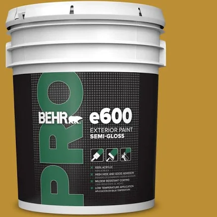 BEHR PRO 5 gal. #360D-7 Brown Mustard Semi-Gloss Exterior Paint