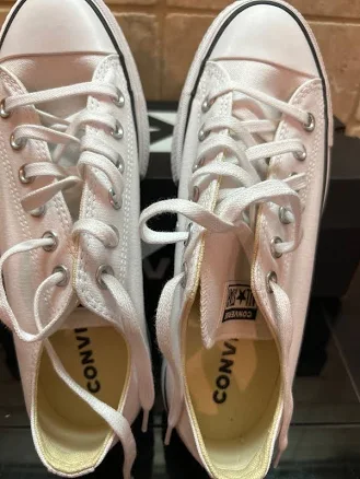 Converse CTAS Lift OX White with / Black/ White Stripe womens 7.5 M