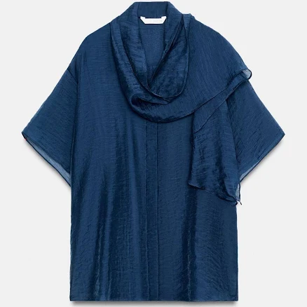 Woman Zara Zw Collection Scarf Shirt