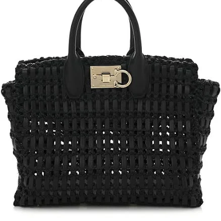 Salvatore Ferragamo Women's Studio Woven Leather Tote Bag