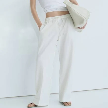 H&M Ladies Linen-Blend Drawstring Pants