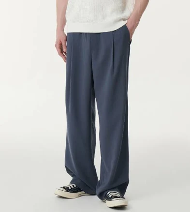 MUSINSA STANDARD Linen-Like One Pleat Wide Banding Pants