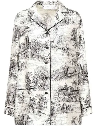 Christian Dior All-Over Patterned Button-Up Shirt - FR36