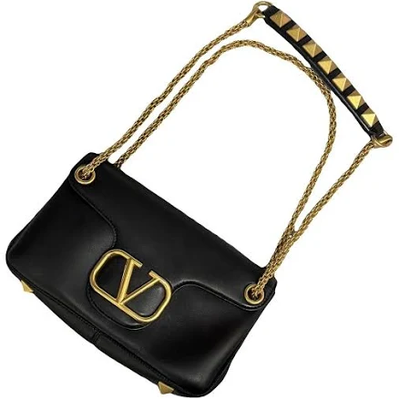 Valentino Garavani Stud Sign VLOGO Leather Shoulder Bag