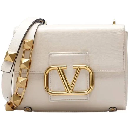 Valentino Stud Sign Leather Shoulder Bag